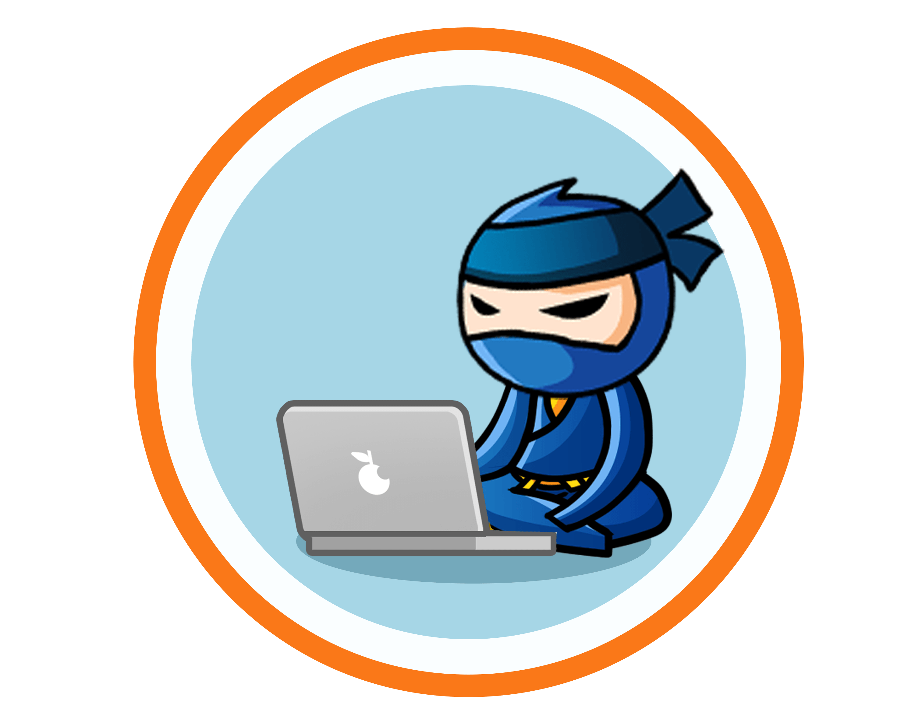Ninja usando laptop